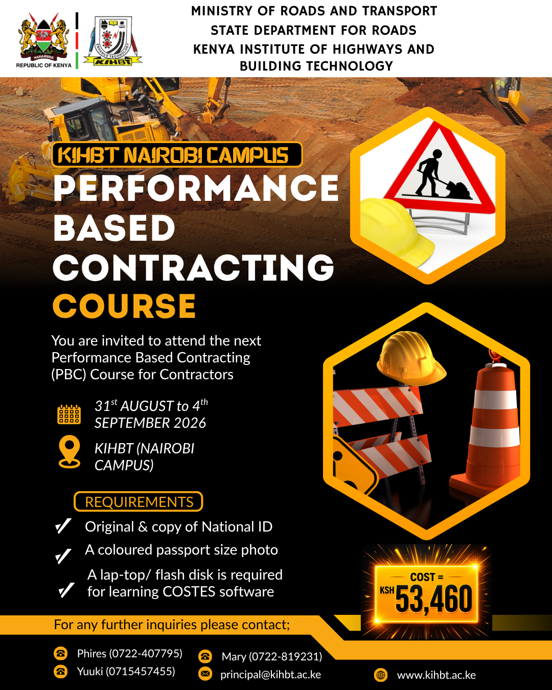 Performance Based Contracting Course — 31st August to 4th September 2026